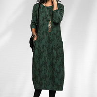 Elegant Crewneck Winter Dress