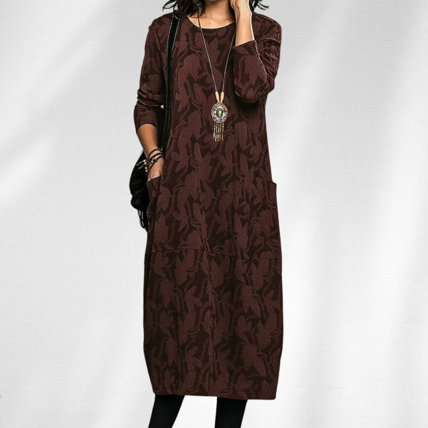 Aurora™ | Elegant Crewneck Winter Dress 1