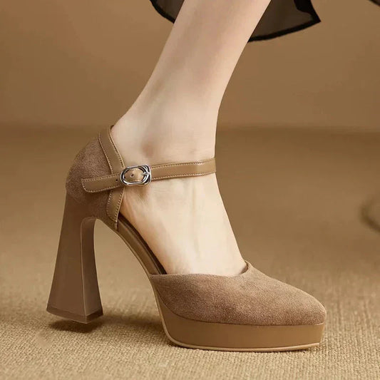 Aurore | Women's Platform Block Heel Pumps Ankle Strap High Heels 0