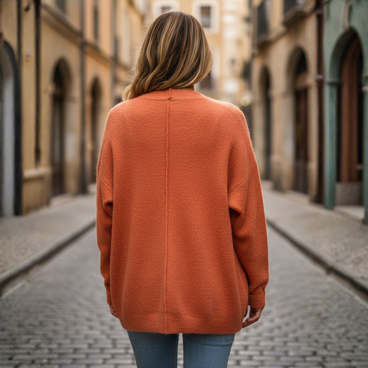 Cardigan oversize casual con bottoni da donna