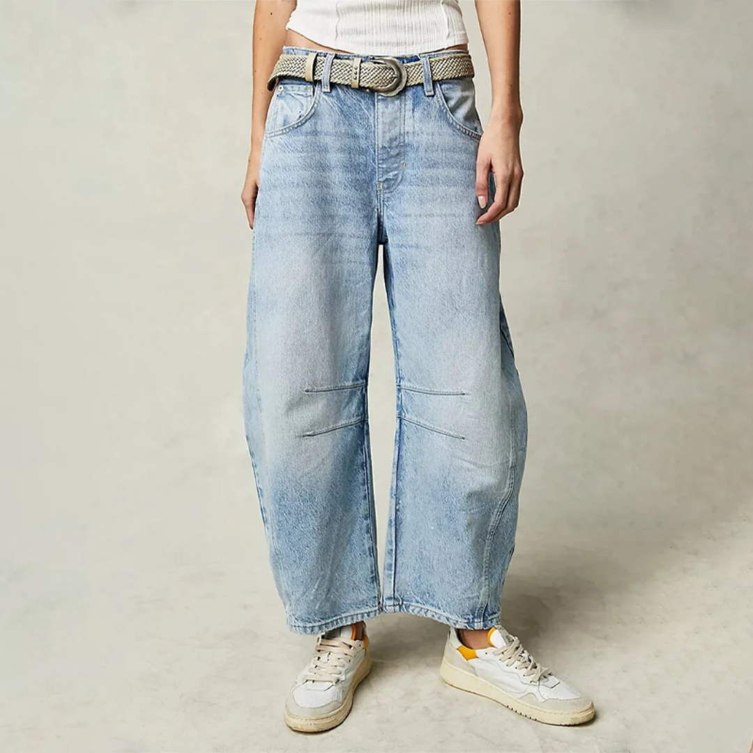 Barrel | Women's High Waist Barrel Leg Jeans Relaxed Fit Denim 0