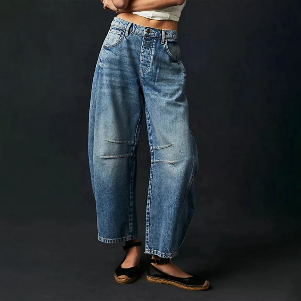 Barrel | Women's High Waist Barrel Leg Jeans Relaxed Fit Denim 1