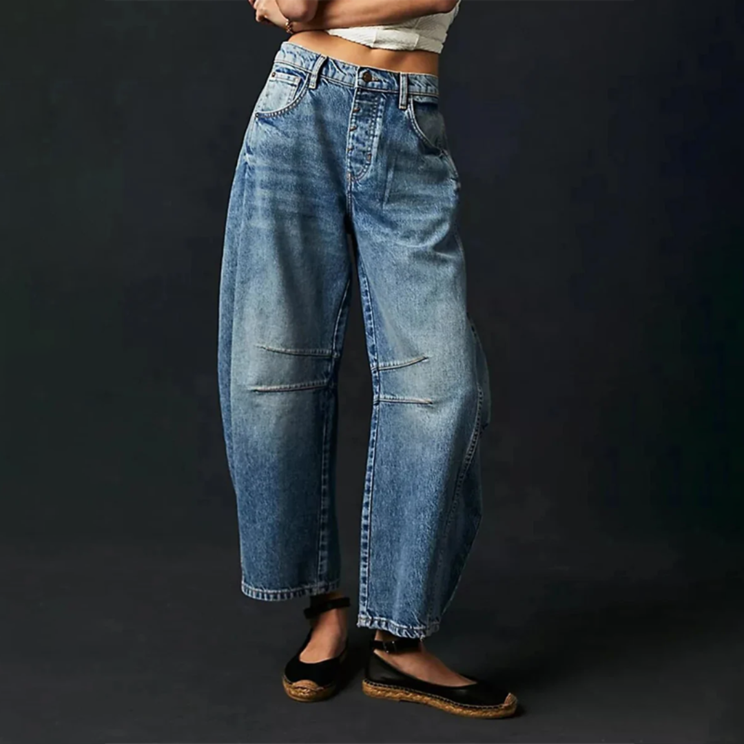 Barrel | Women's High Waist Barrel Leg Jeans Relaxed Fit Denim 1