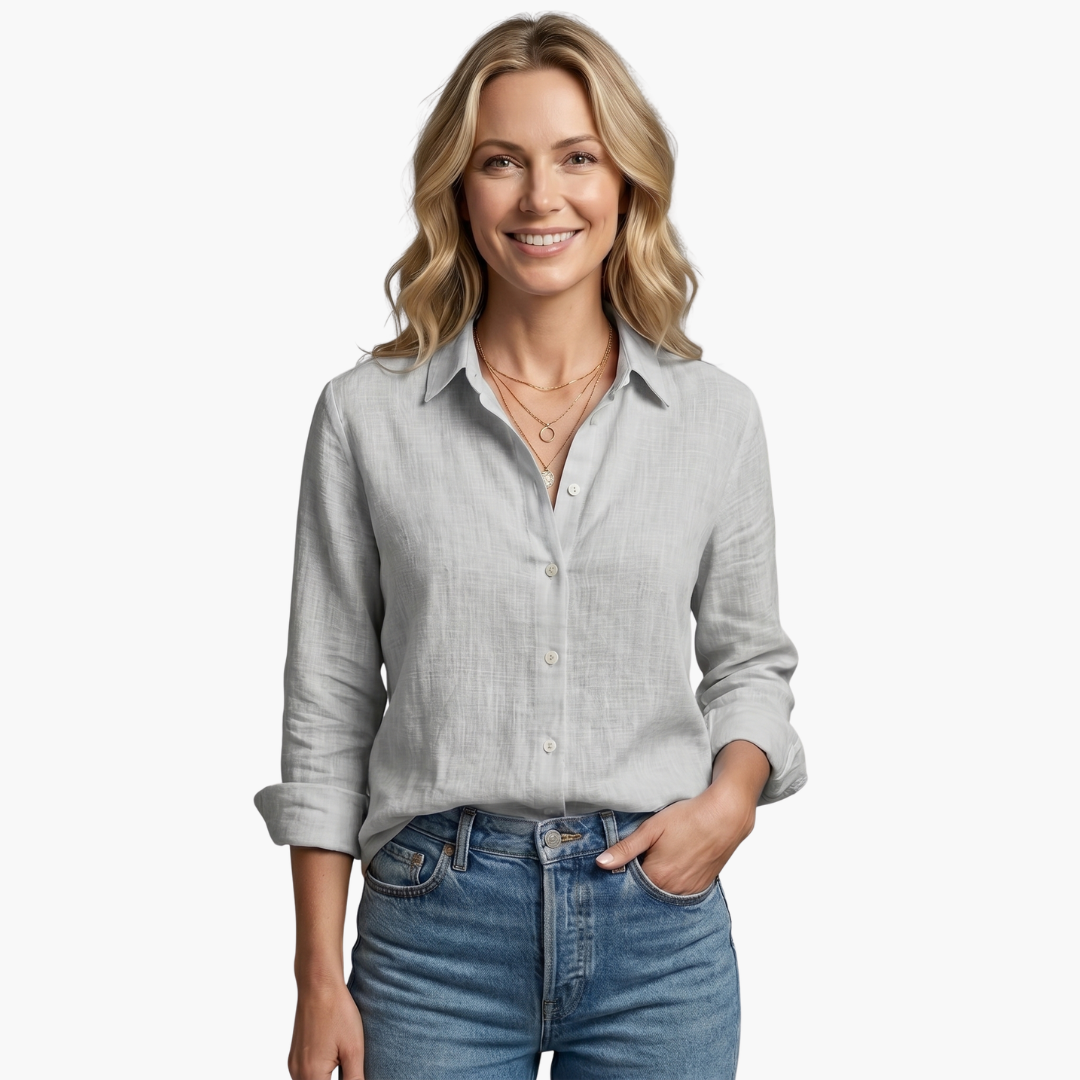 Camicia da donna a maniche lunghe con bottoni