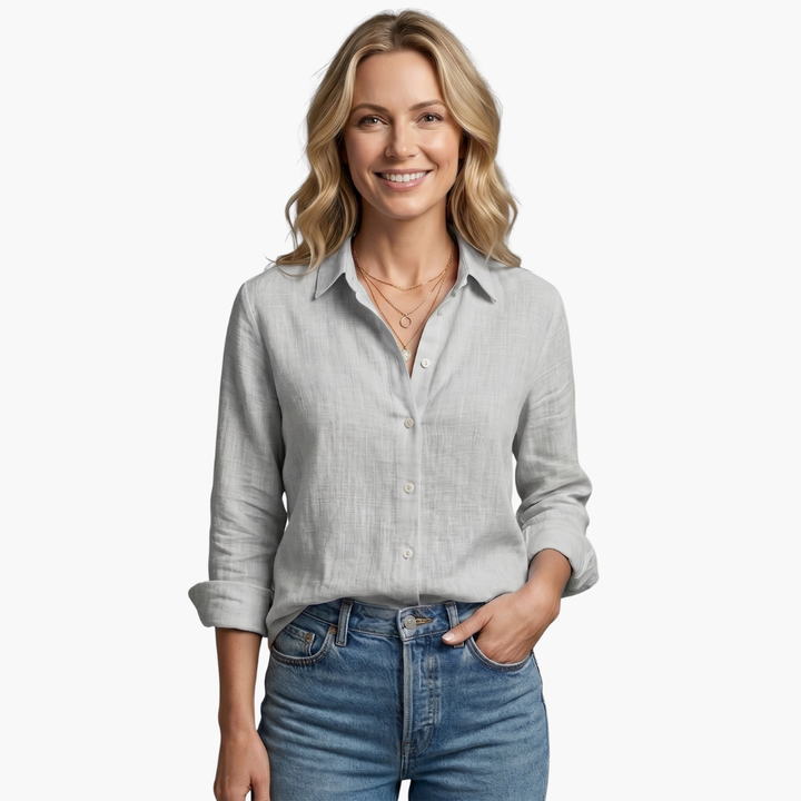 Camicia da donna a maniche lunghe con bottoni