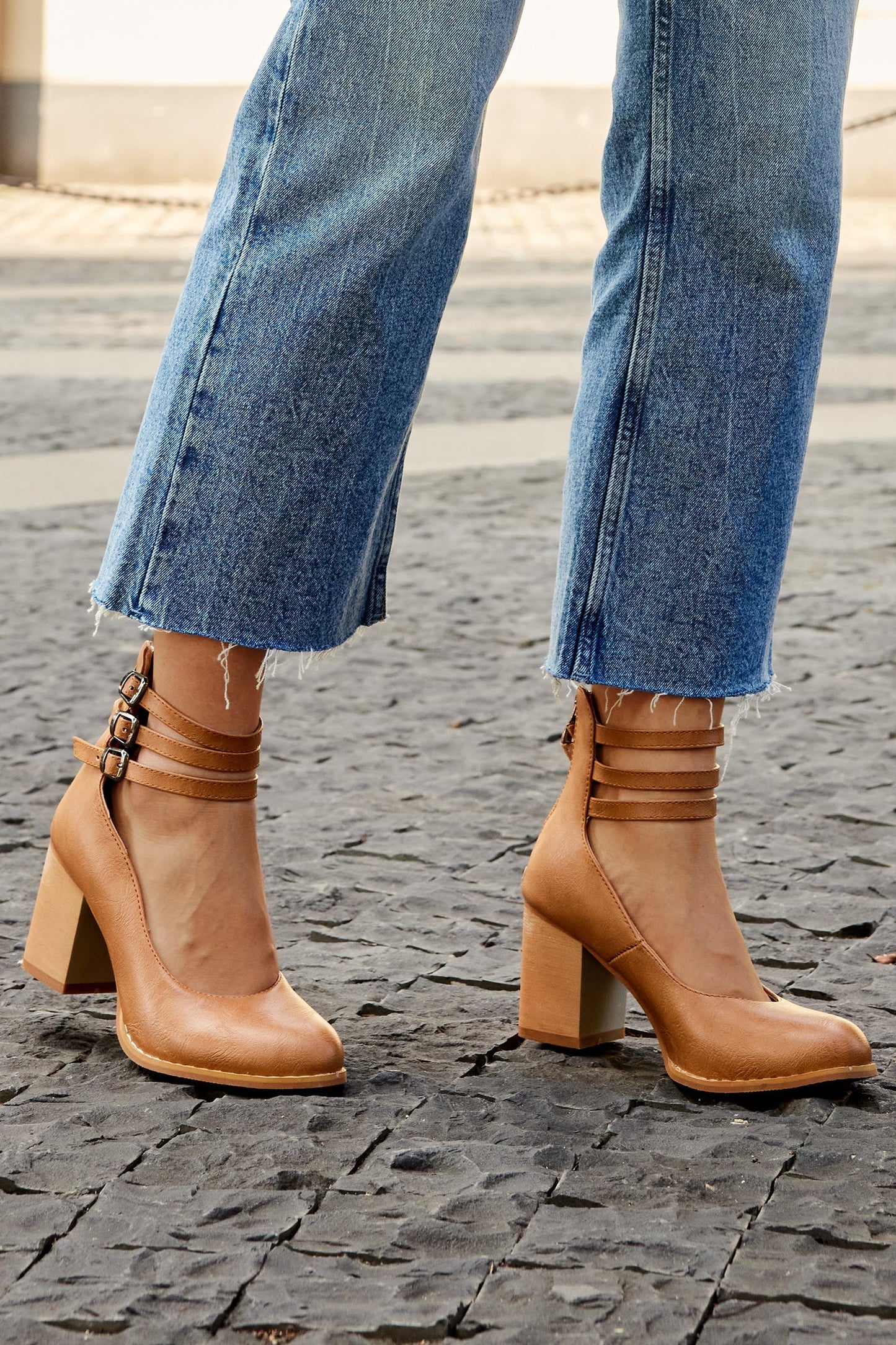 Casilda™ | Smooth Sandals with Ankle Strap and Thick Heel 5