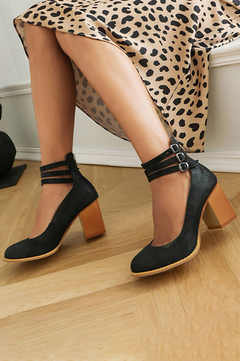 Casilda™ | Smooth Sandals with Ankle Strap and Thick Heel 7