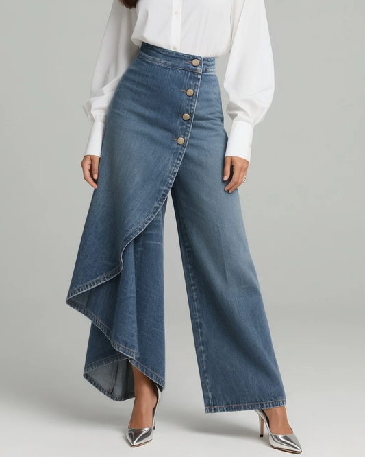 Celeste | Women's High Waisted Wide Leg Wrap Pants 0
