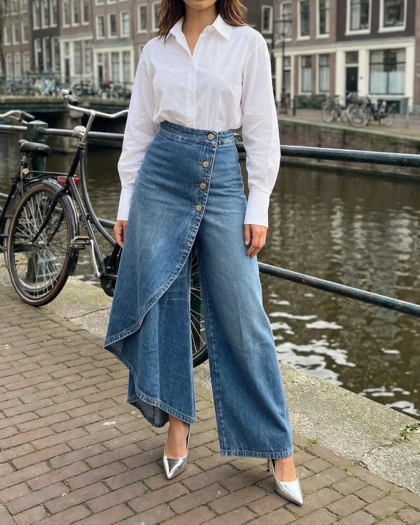 Celeste | Women's High Waisted Wide Leg Wrap Pants 5