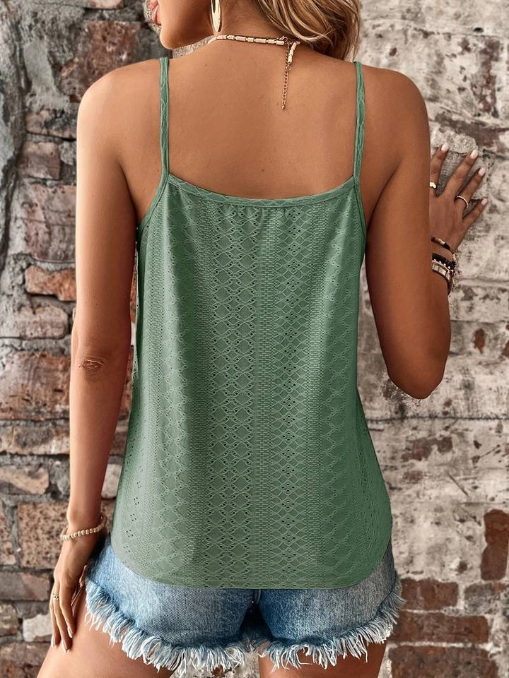 Camisole da donna ricamata con scollo a V