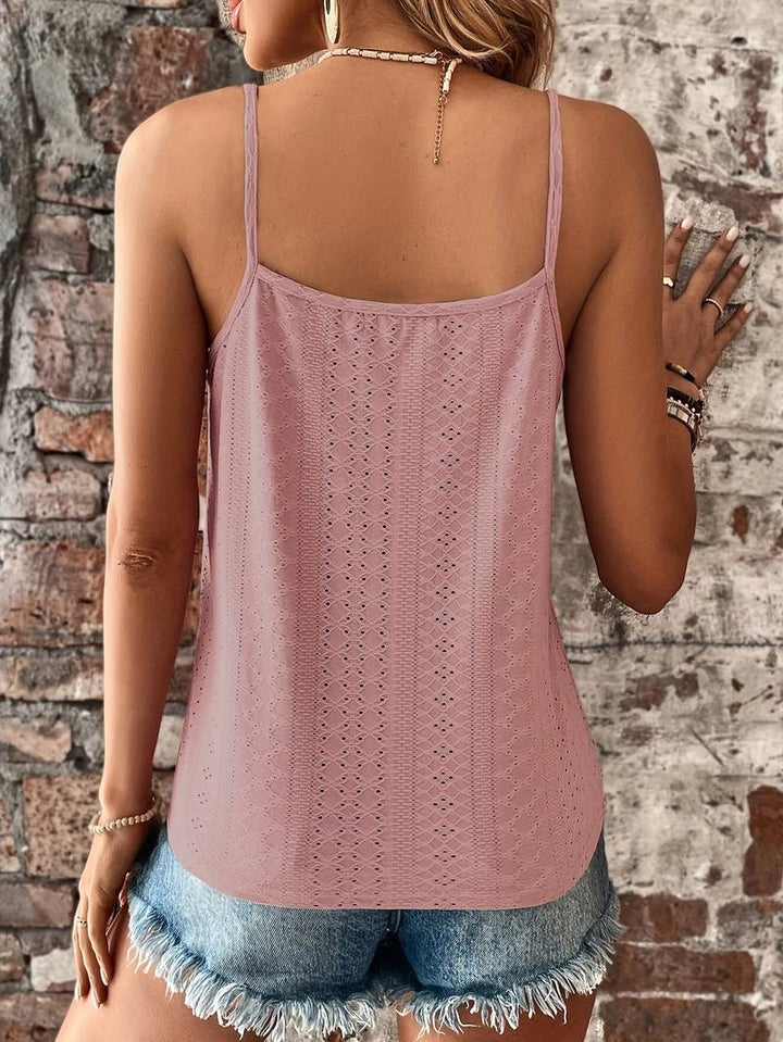 Camisole da donna ricamata con scollo a V