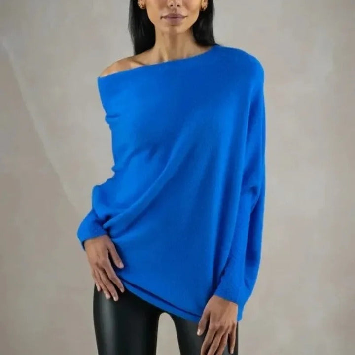 Maglione da donna a maniche lunghe con spalle scoperte
