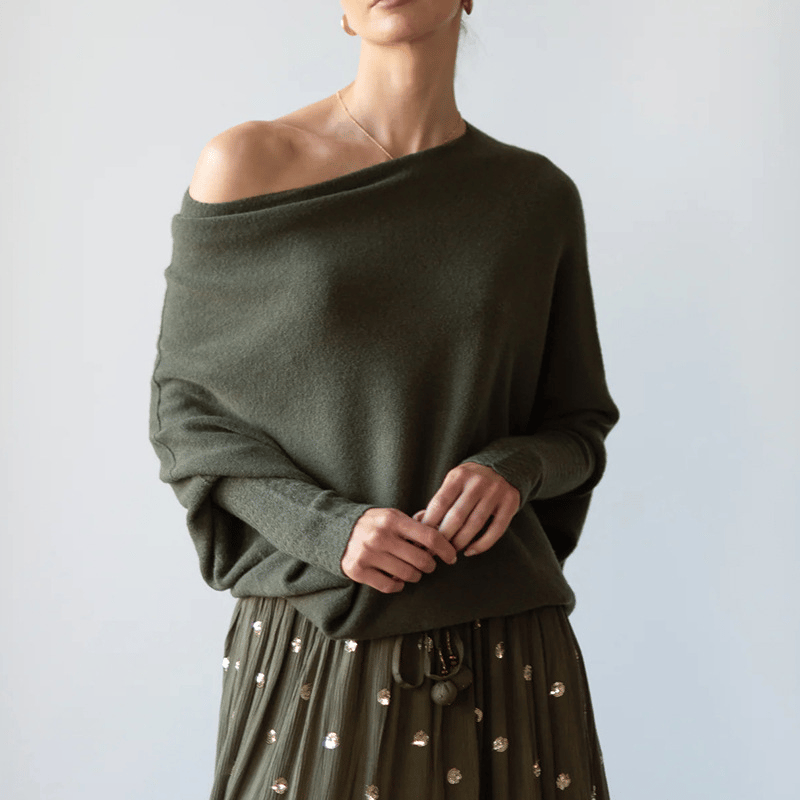 Women's Off Shoulder Long Sleeve Sweater