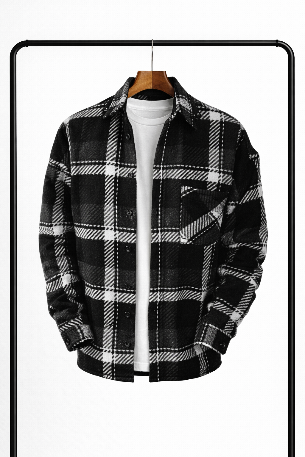 Men's Flannel Checkered Shirt Sleeveless Long Sleeve