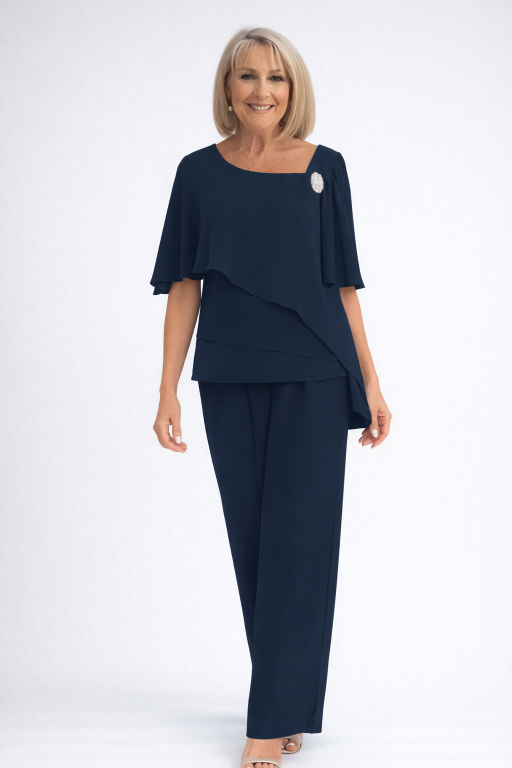 2-Piece Elegant and Formal Women's Velvet Sleeveless Set with Buttons