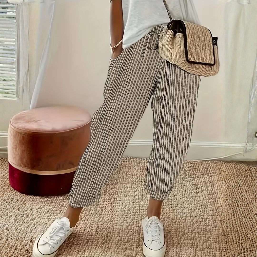 Clementina | Women's Striped Wide Leg Pants 0