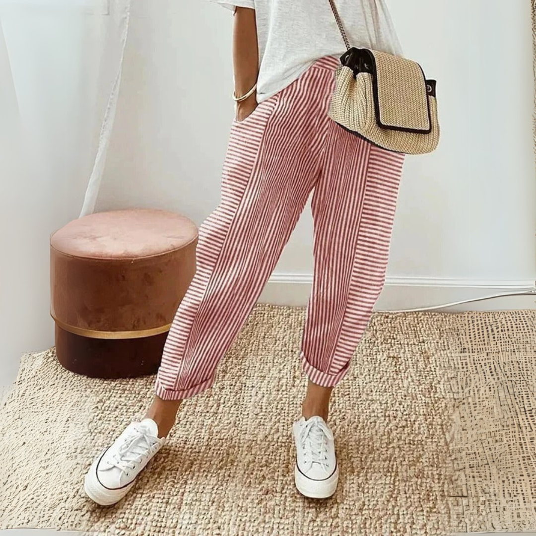 Clementina | Women's Striped Wide Leg Pants 1
