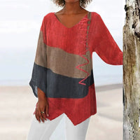 Camicia lunga artistica con scollo a V