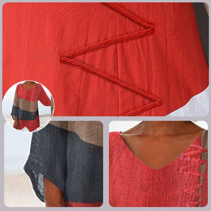 Camicia lunga artistica con scollo a V