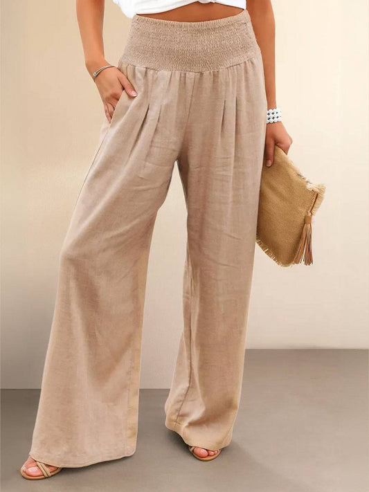 Dune | Women's High Waist Wide Leg Pants Smocked Waistband 0
