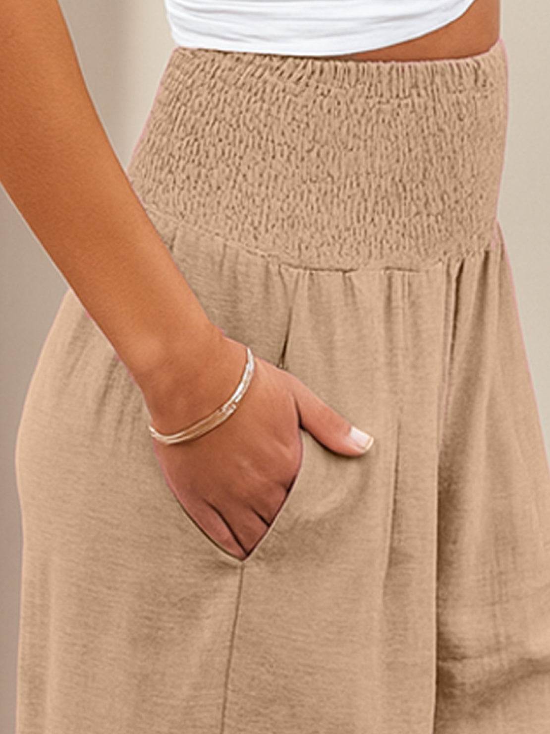 Dune | Women's High Waist Wide Leg Pants Smocked Waistband 3