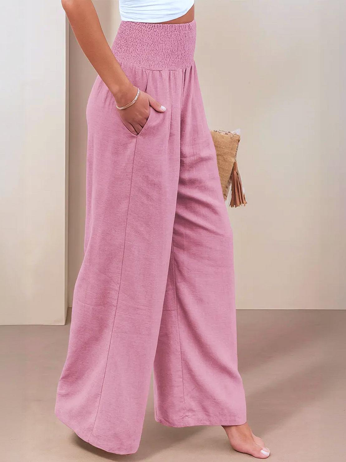 Dune | Women's High Waist Wide Leg Pants Smocked Waistband 7