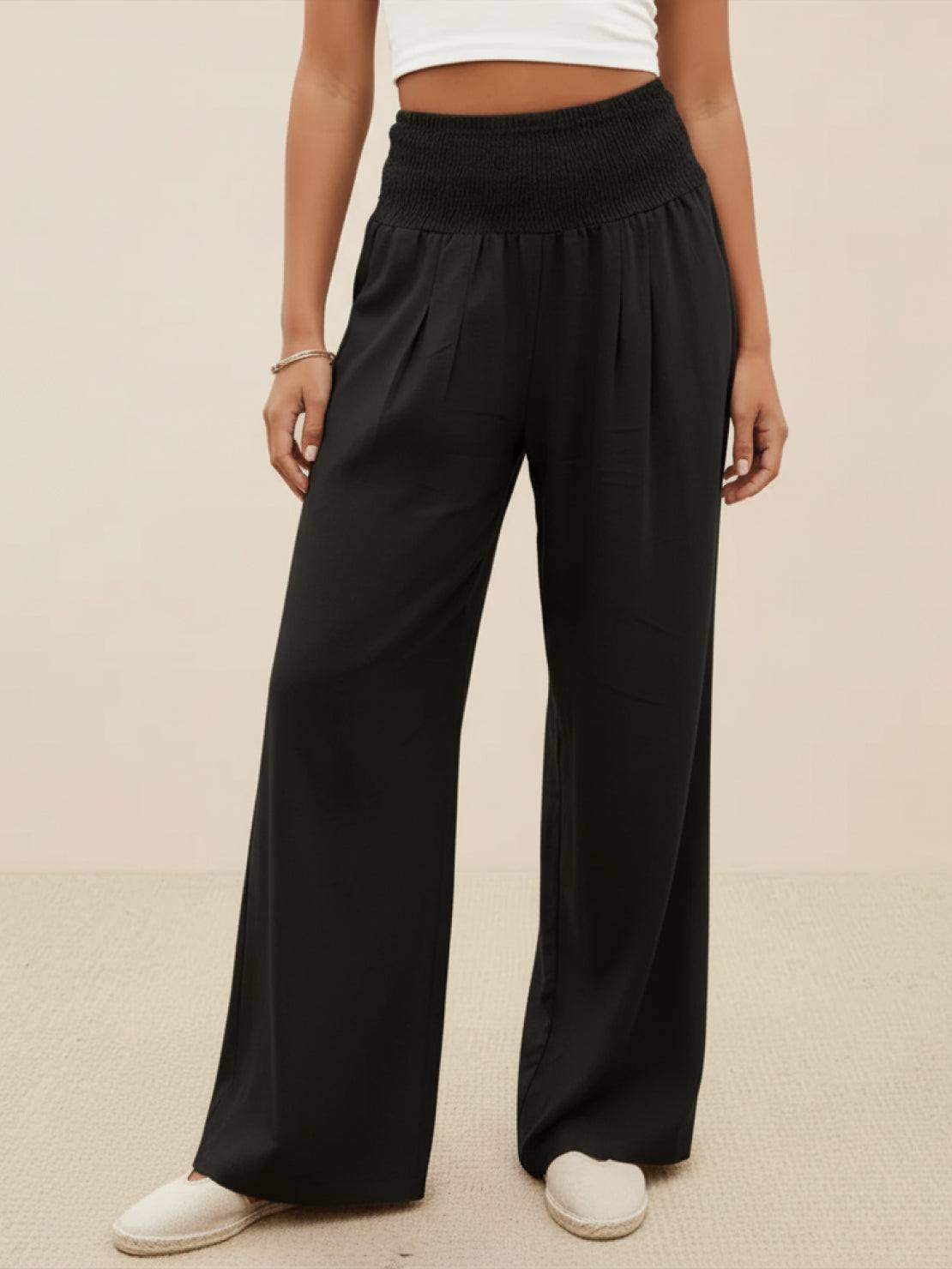 Dune | Women's High Waist Wide Leg Pants Smocked Waistband 9
