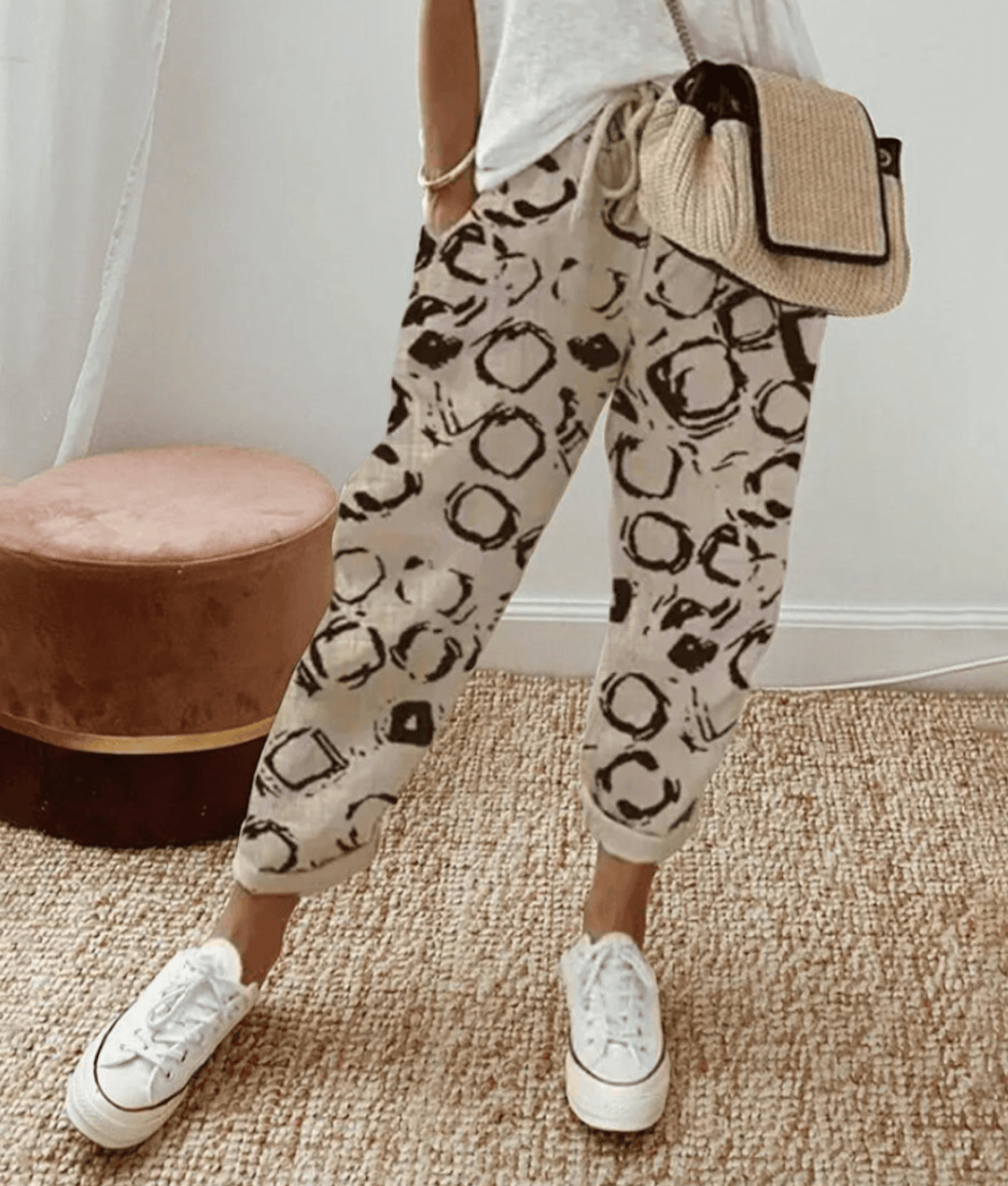 Elle™ | Flattering Fit & Comfort Waistband Trouser With Print 1