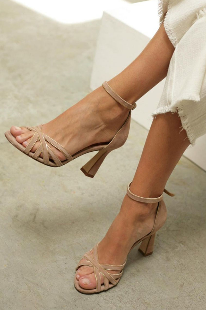 Elviera™ | Patchwork Peep Toe Heels 0