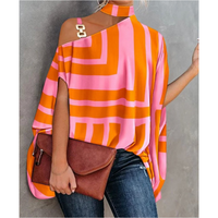 Women's Off Shoulder Striped Tunic