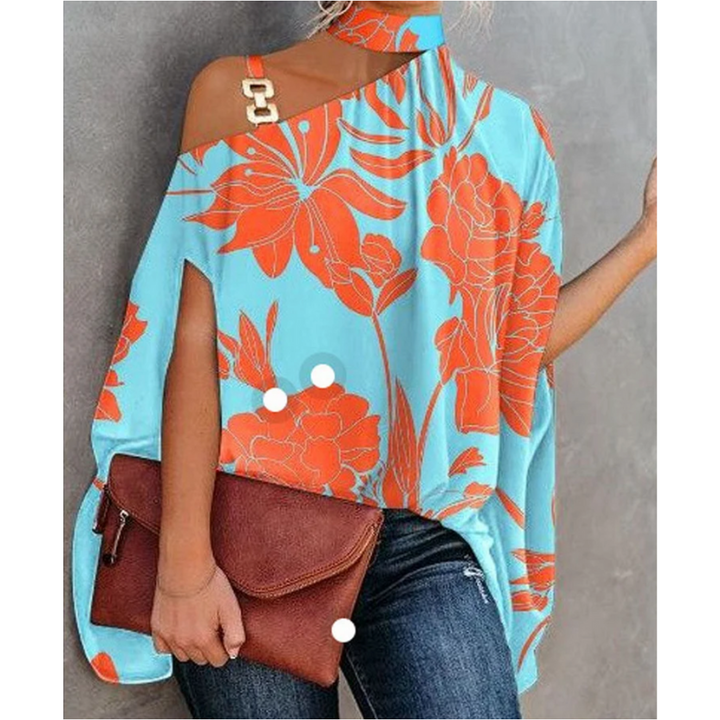 Tunica da donna a righe con spalle scoperte