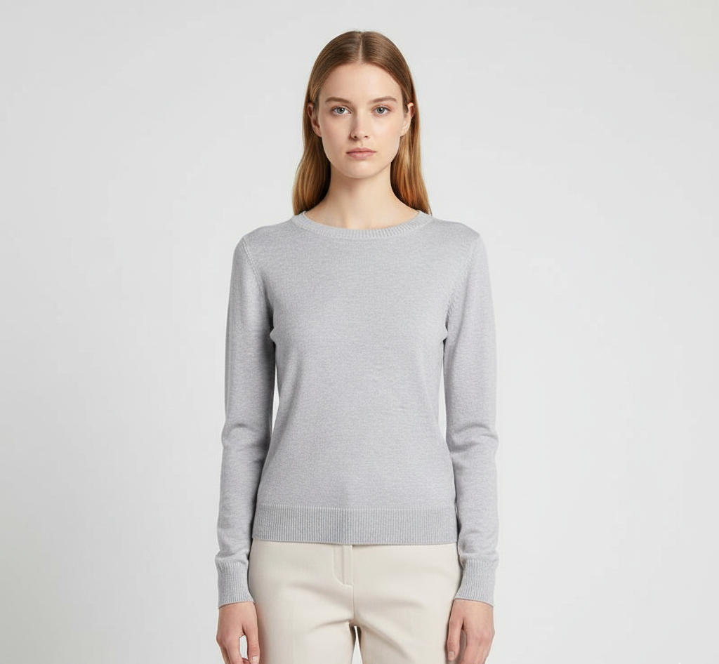 Women's Cashmere Slim Fit Long Sleeve Sweater – Elegant