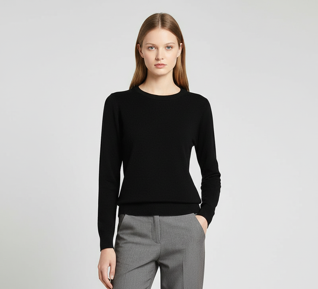 Women's Cashmere Slim Fit Long Sleeve Sweater – Elegant