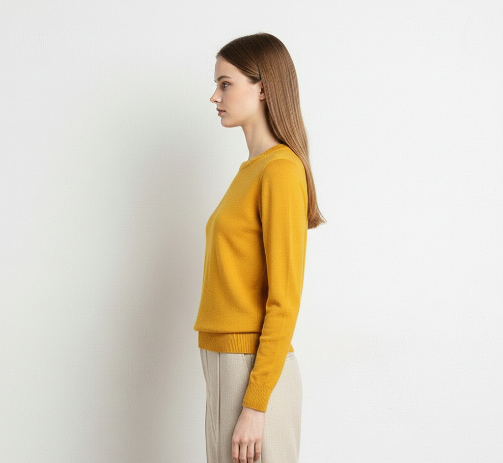Women's Cashmere Slim Fit Long Sleeve Sweater – Elegant