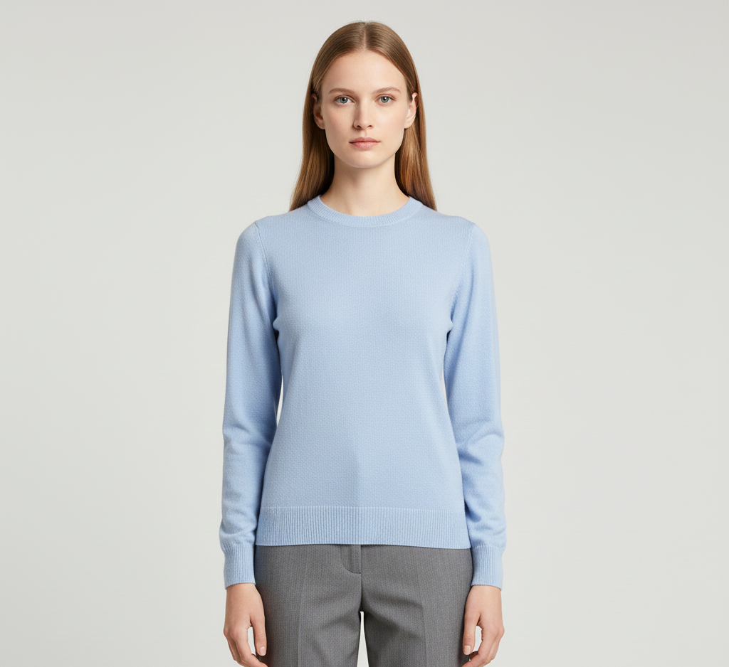 Women's Cashmere Slim Fit Long Sleeve Sweater – Elegant