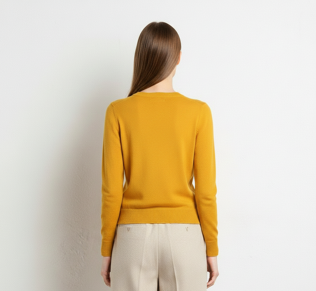 Women's Cashmere Slim Fit Long Sleeve Sweater – Elegant