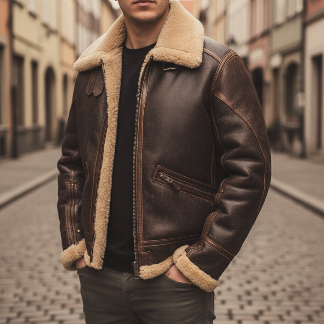 Men's Winter Jacket with Hood and Lining