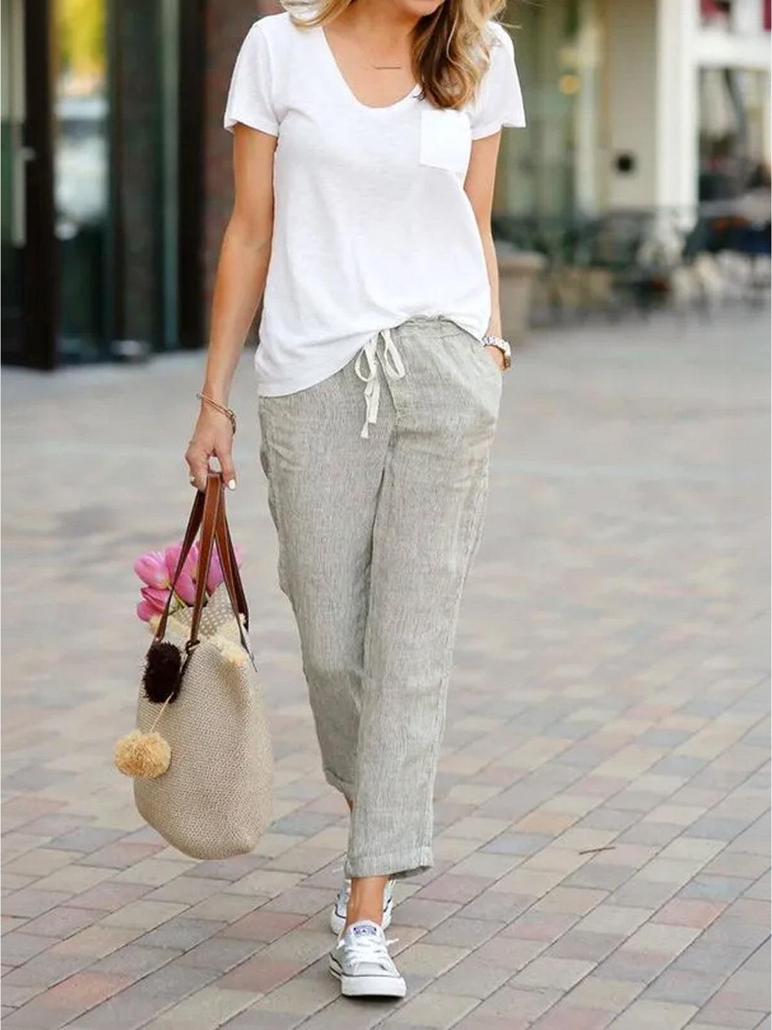 Harper | Women's Casual Drawstring Straight-Leg Casual Pants 7