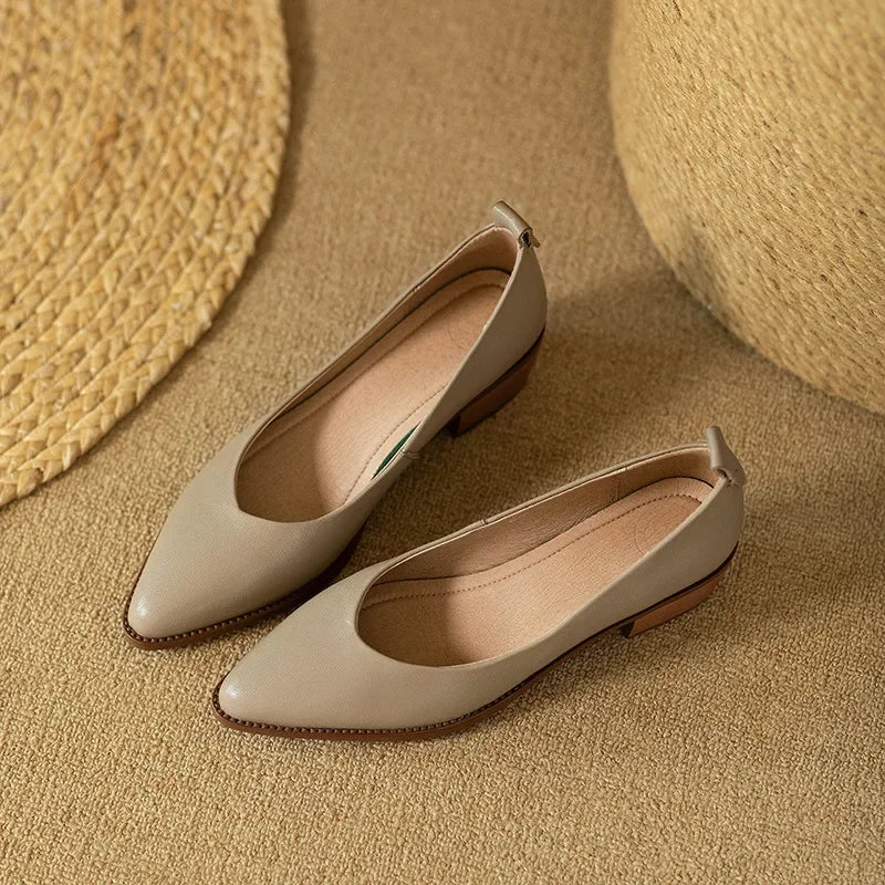 Harriet | Women's Block Heel Pumps Pointed Toe Slip On Work Shoes 5