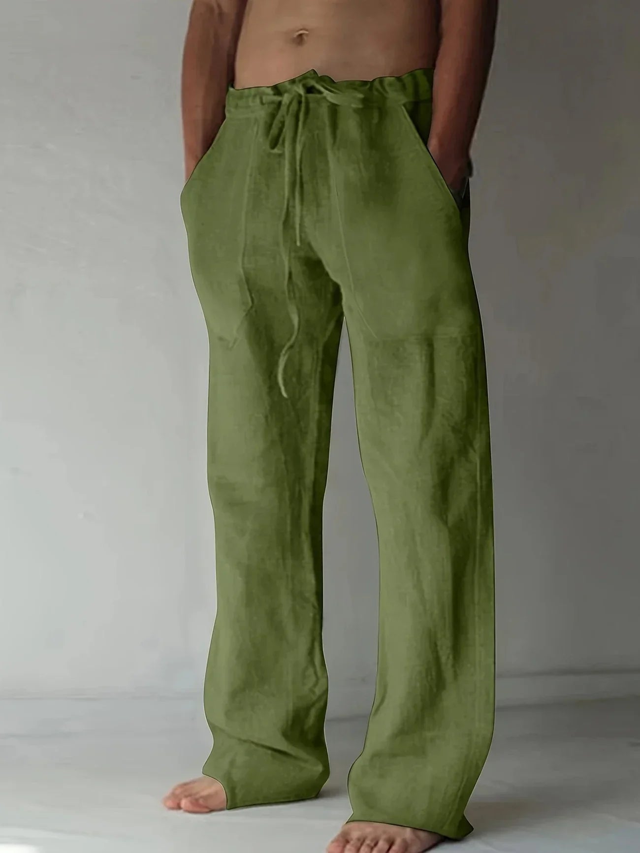 Men's Baggy Linen Pants Casual Fit