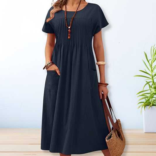 Women's Breathable Cotton Day Dress | Relaxed Fit Casual Chic Outfit 1