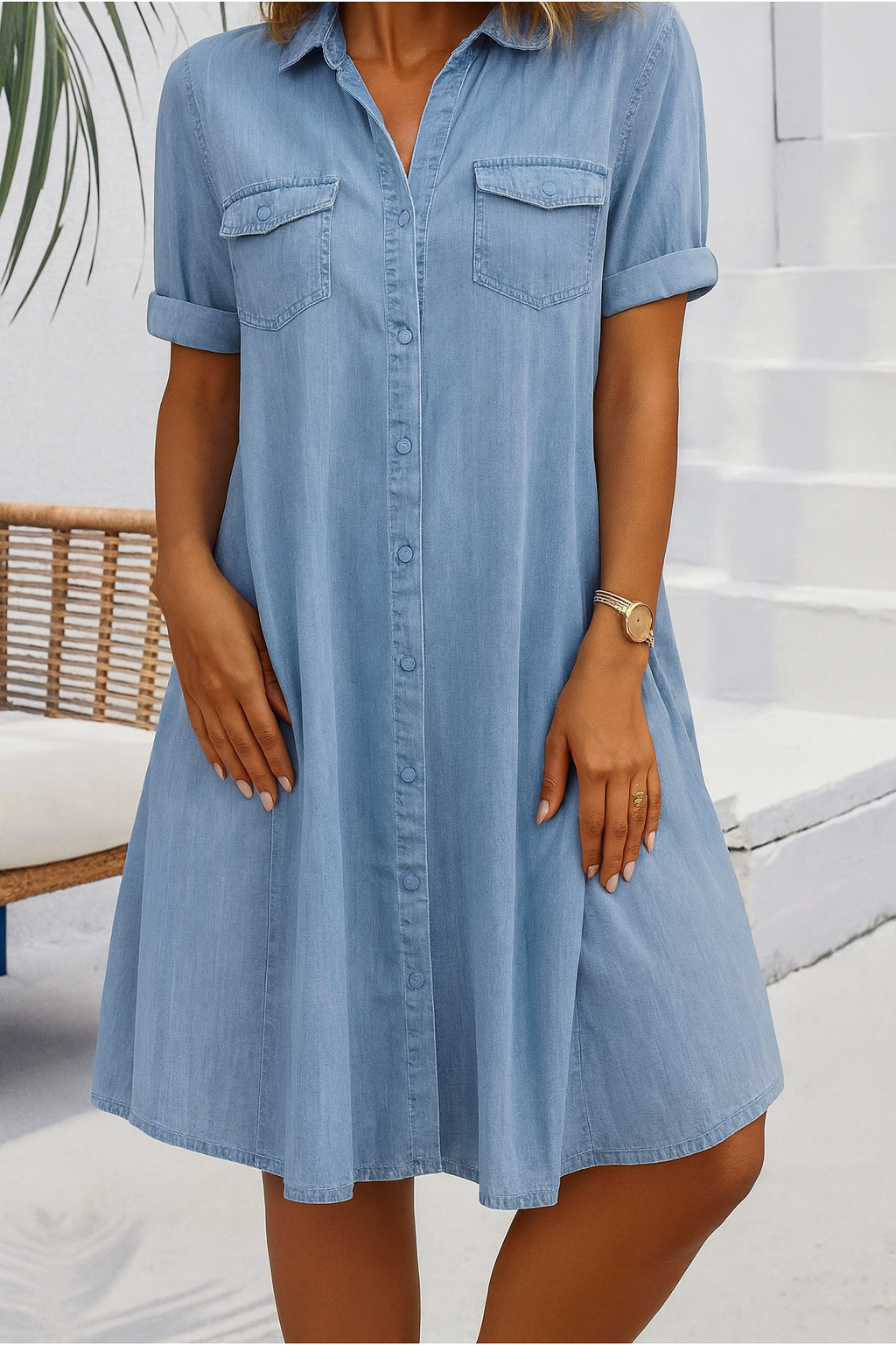 Jennifer™ | Lightweight Denim-look Dress 0