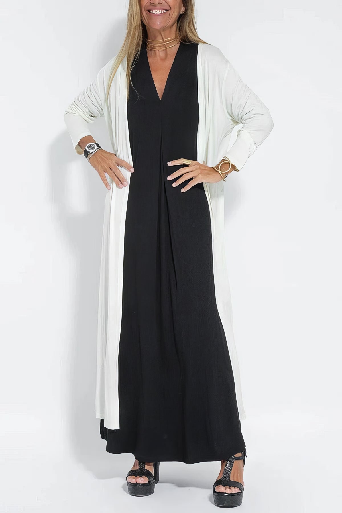 Juno™ | Elegant Long Dress with Coordinated Cardigan 5