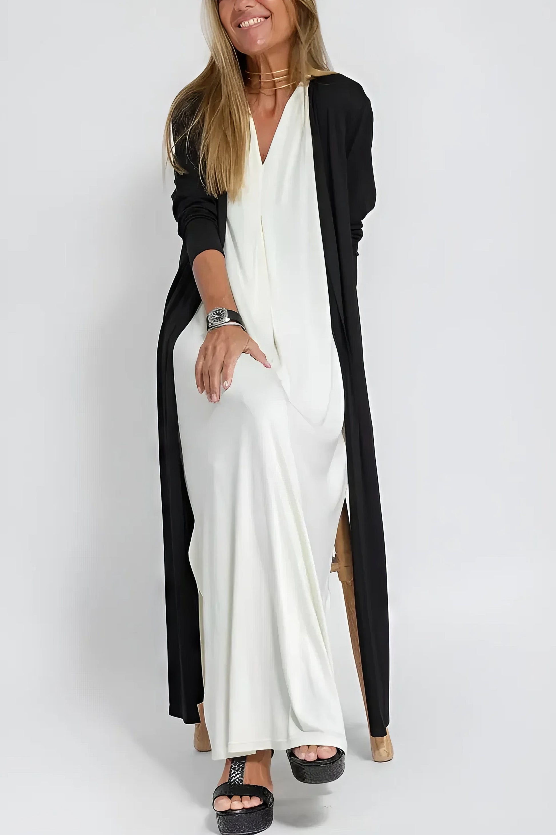 Juno™ | Elegant Long Dress with Coordinated Cardigan 6