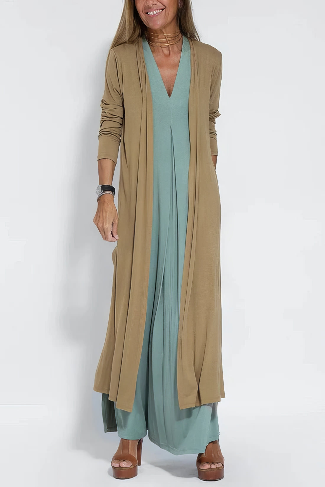 Juno™ | Elegant Long Dress with Coordinated Cardigan 8