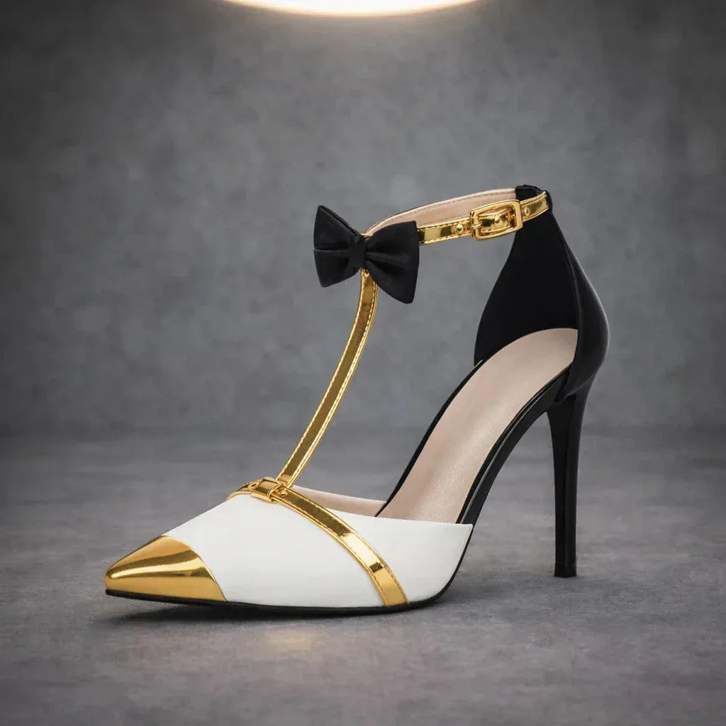 Katarina | Women's Bow Tie Ankle Strap Stiletto Heels 7