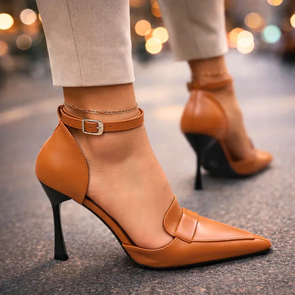 Lavinia | Women's Ankle Strap Pointed Toe Heels 0