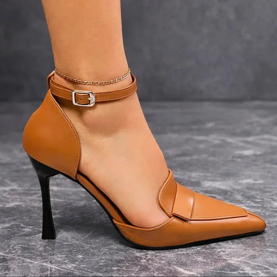 Lavinia | Women's Ankle Strap Pointed Toe Heels 1