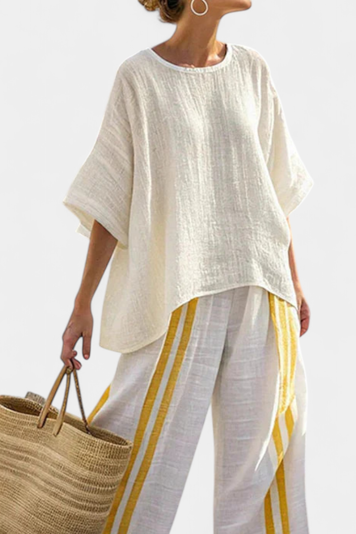 Lila | Breezy Striped Loungewear Two Piece Set 1