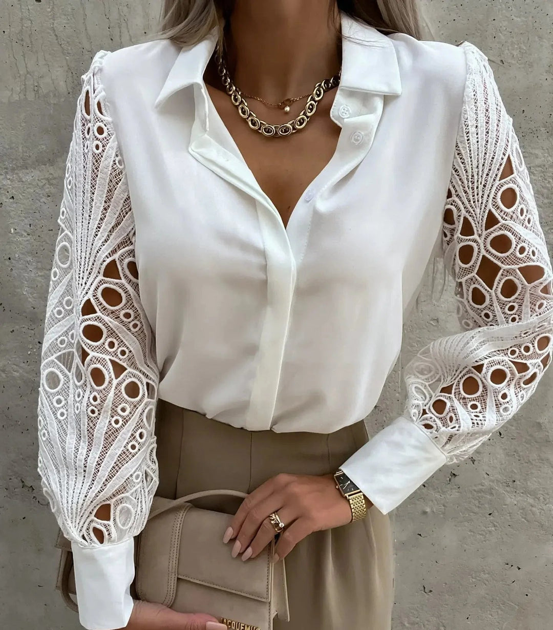 Sophisticated Blouse with Exquisite Sleeves